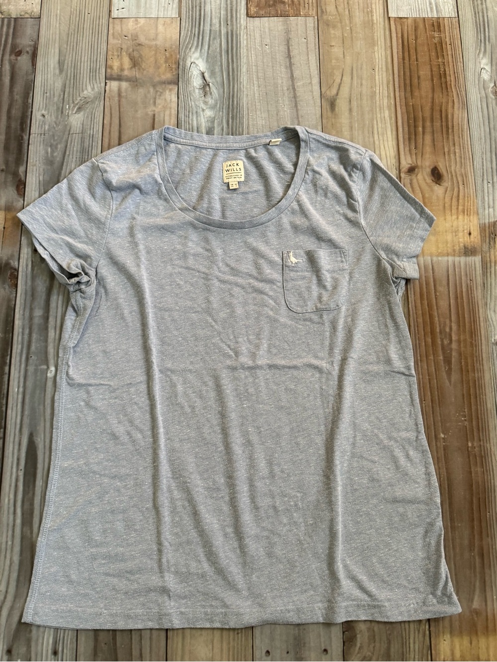 Jack Wills Heather Light Blue Pocket Tee